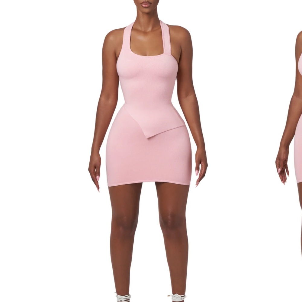 Elegant Pink Halter skirt set